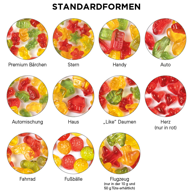 Minitüte, 10 g, Papierfolie weiß, Trolli Weihnachtsmischung