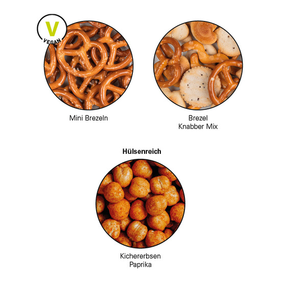 Snack Miditüte, Mini Brezel, Folie mit ca. 50% Papieranteil, weiß