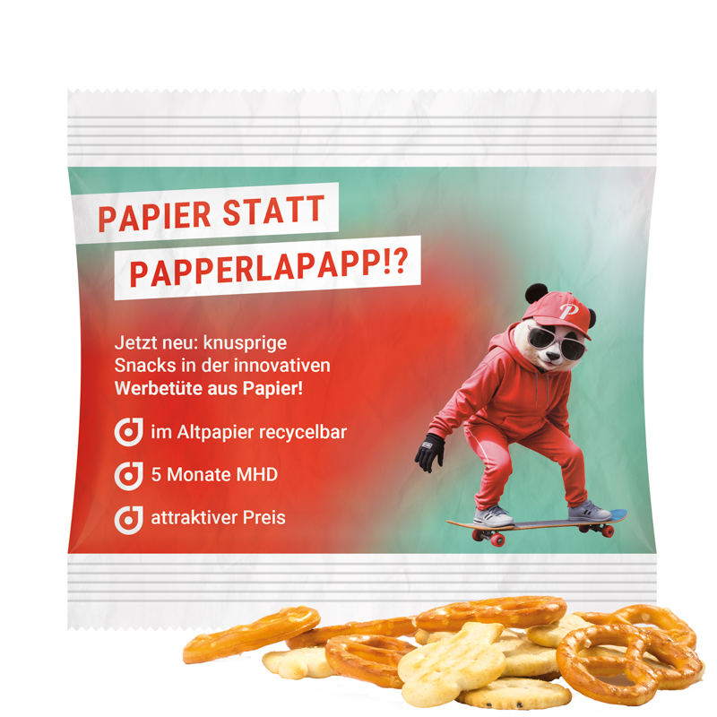 Snack Miditüte, Knabbermix, recyclingfähiges Papier