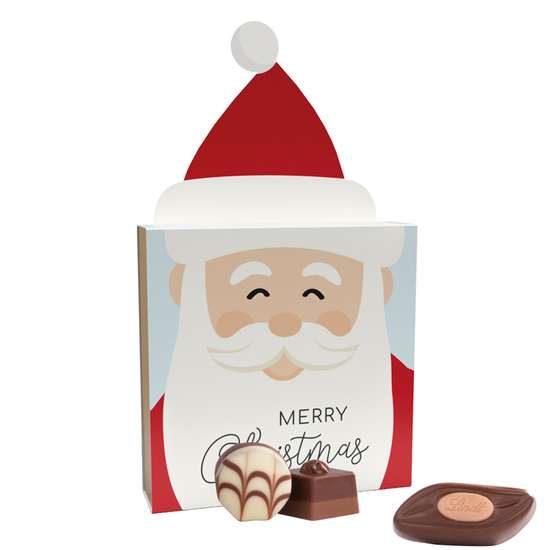 Lindt Präsent im Werbeschuber "Weihnachtsmütze", Lindt Mini Pralinés