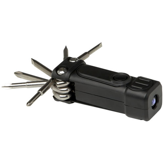 Octo 8-in-1 Schraubenzieher-Set aus recyceltem RCS Kunststoff mit Taschenlampe