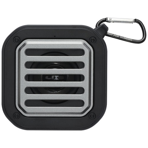 Solo 3W IPX5 Solar Bluetooth®-Lautsprecher aus recyceltem RCS Kunststoff mit Karabinerhaken