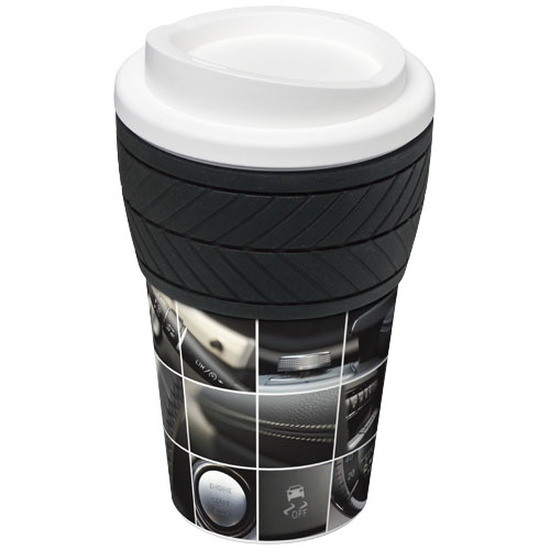 Brite-Americano® 350 ml Isolierbecher mit Schutzring Reifen-Design