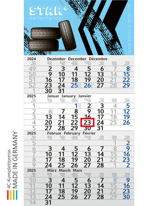 4-Monats-Kalender Budget 4 Bestseller, blau