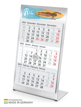 Tisch-Aufstellkalender Desktop 3 Steel Bestseller, 1-Jahre