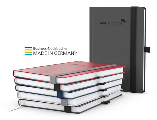 Notizbuch Vision-Book White Bestseller A4, anthrazit inkl. Prägung schwarz-glänzend