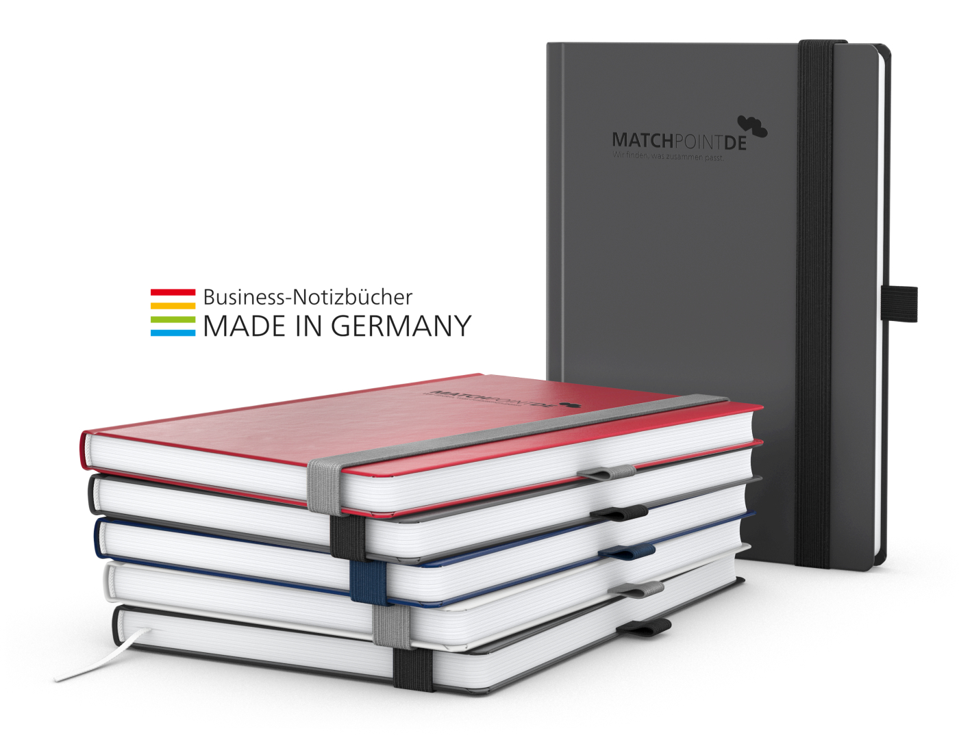Notizbuch Vision-Book White Bestseller A4, schwarz inkl. Goldprägung