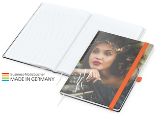 Notizbuch Match-Book White Bestseller A4 Cover-Star gloss-individuell, orange