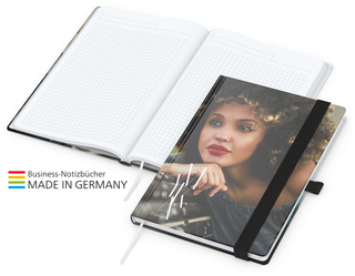 Notizbuch Match-Book White Bestseller A5 Cover-Star gloss-individuell, schwarz