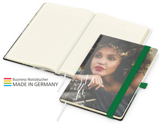 Match-Book Creme Bestseller A5 Cover-Star gloss-individuell, grün