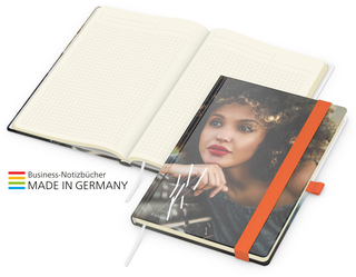 Match-Book Creme Bestseller A5 Cover-Star gloss-individuell, orange