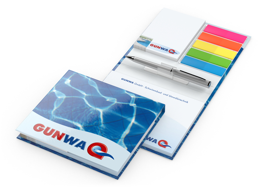 Haftnotiz-Set Amsterdam A Individuell Bookcover mit Mini-Kugelschreiber