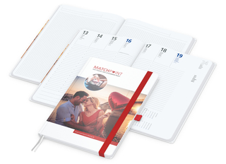 Wochenplaner Match-Hybrid White Bestseller, A4, Cover-Star matt, rot