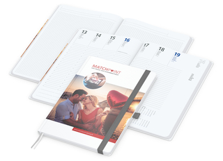 Wochenplaner Match-Hybrid White Bestseller, A4, Cover-Star matt, silbergrau