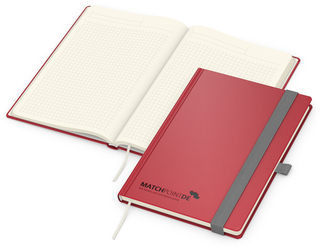 Notizbuch Vision-Book Creme Bestseller, A5, rot inkl. Prägung schwarz-glänzend
