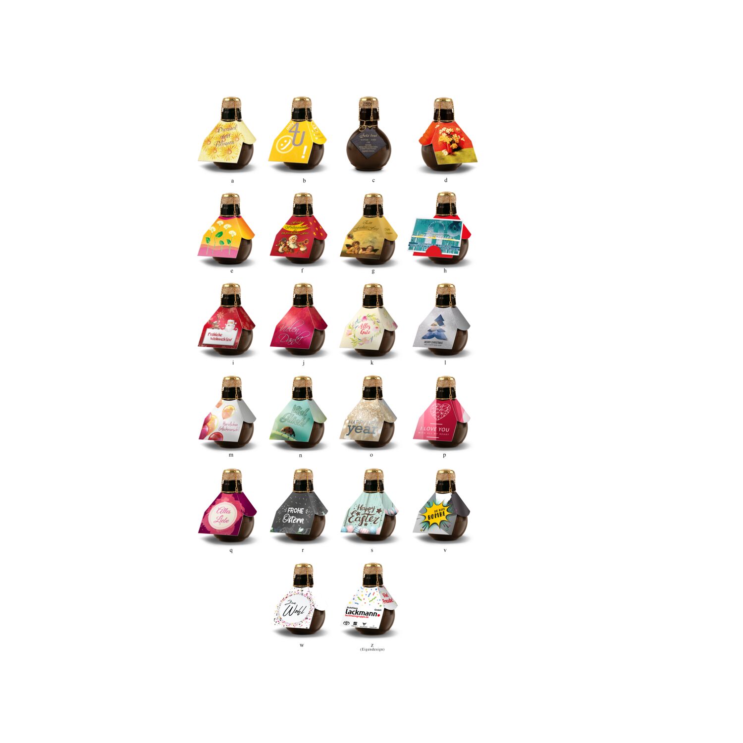 Origineller Sekt Weihnachtsgruß - Karton Blau, 125 ml 2K1358f3