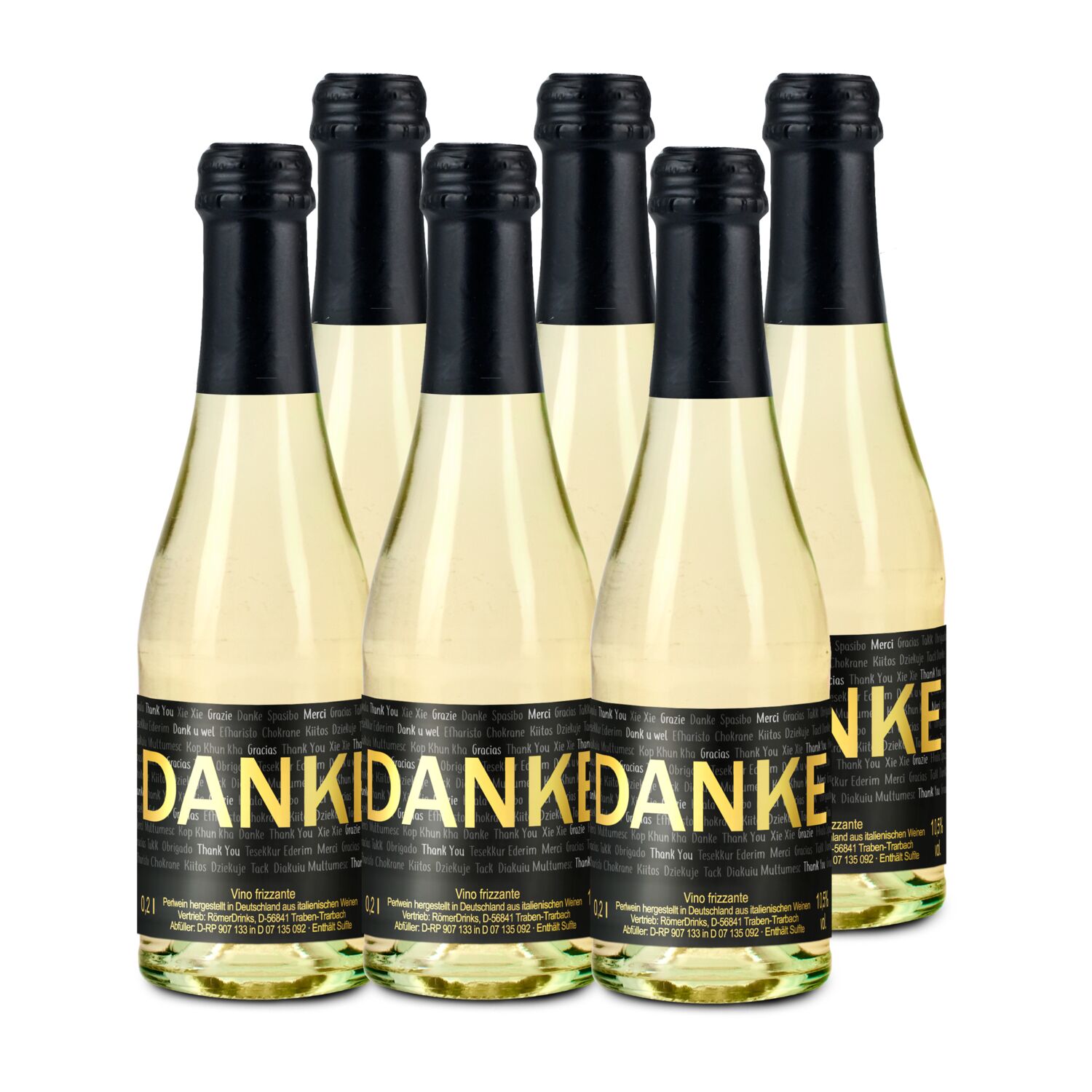 6x Danke Secco Flaschen, 0,2 l 2K1683