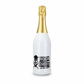 Sekt Cuvée - Flasche weiß-lackiert - Kapsel gold, 0,75 l 2K1911a