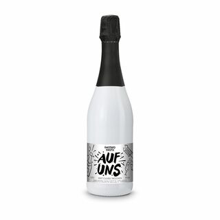 Sekt Cuvée - Flasche weiß-lackiert - Kapsel schwarz, 0,75 l 2K1911d