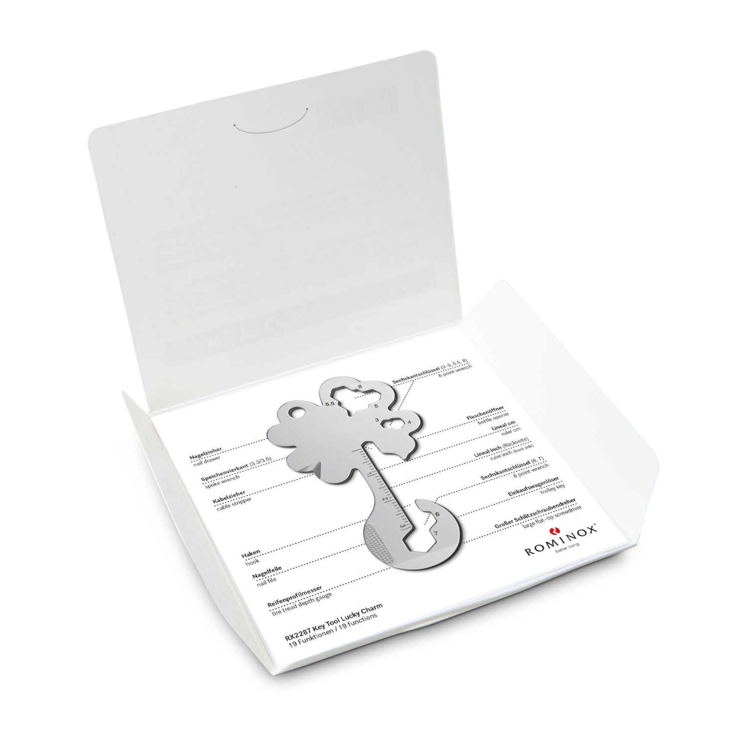ROMINOX® Key Tool Lucky Charm (19 Funktionen) Danke 2K2103m