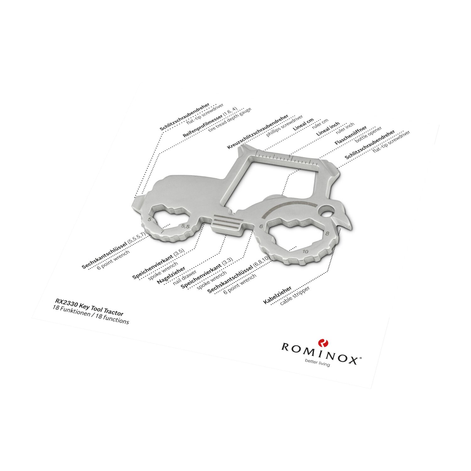 ROMINOX® Key Tool Tractor (18 Funktionen) Deutschland Fan Jubelverstärker 2K2107q