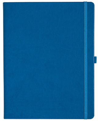 Notizbuch Style Large im Format 19x25cm, Inhalt kariert, Einband Slinky in der Farbe Azure