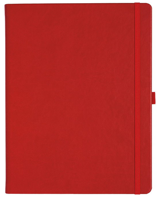 Notizbuch Style Large im Format 19x25cm, Inhalt kariert, Einband Slinky in der Farbe Scarlet