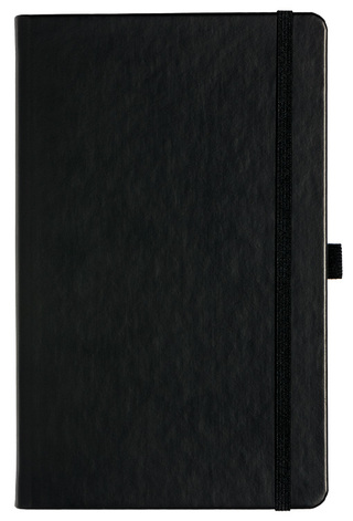 Notizbuch Style Medium im Format 13x21cm, Inhalt liniert, Einband Slinky in der Farbe Black