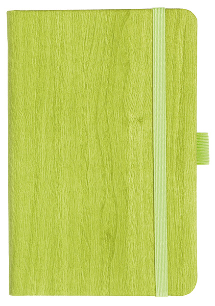 Notizbuch Style Small im Format 9x14cm, Inhalt liniert, Einband Woody in der Farbe Lime