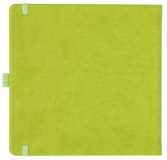 Notizbuch Style Square im Format 17,5x17,5cm, Inhalt kariert, Einband Slinky in der Farbe Lime