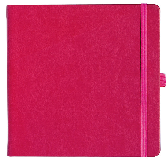 Notizbuch Style Square im Format 17,5x17,5cm, Inhalt kariert, Einband Slinky in der Farbe Pink