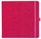 Notizbuch Style Square im Format 17,5x17,5cm, Inhalt kariert, Einband Slinky in der Farbe Pink
