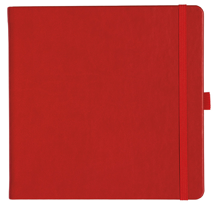 Notizbuch Style Square im Format 17,5x17,5cm, Inhalt kariert, Einband Slinky in der Farbe Scarlet