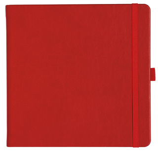 Notizbuch Style Square im Format 17,5x17,5cm, Inhalt kariert, Einband Slinky in der Farbe Scarlet