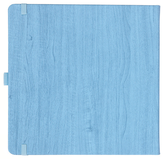 Notizbuch Style Square im Format 17,5x17,5cm, Inhalt kariert, Einband Woody in der Farbe Sky