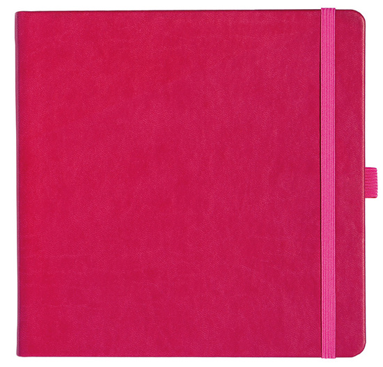 Notizbuch Style Square im Format 17,5x17,5cm, Inhalt liniert, Einband Slinky in der Farbe Pink.