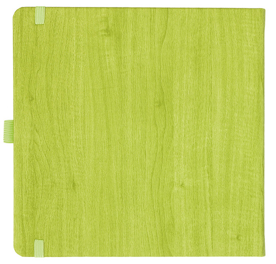 Notizbuch Style Square im Format 17,5x17,5cm, Inhalt liniert, Einband Woody in der Farbe Lime