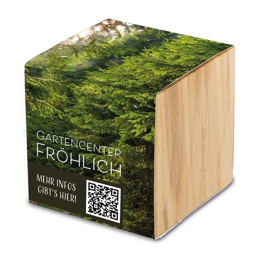 Pflanz-Holz Grande mit Samen - Glücksklee-Zwiebel (* Je nach Verfügbarkeit der Glücksklee-Zwiebeln)