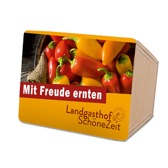 Mini-Beet mit Samen - Petersilie, Lasergravur