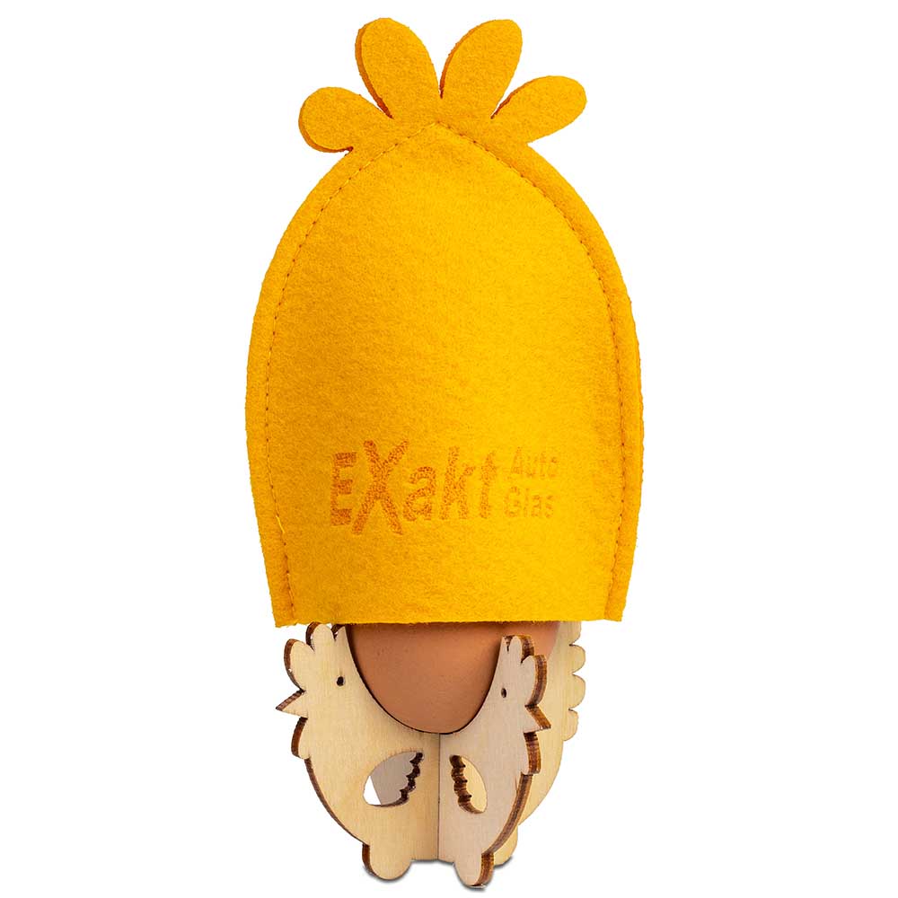 Frühstücksei-Set - rot inkl. Lasergravur auf Eierbecher und Filz