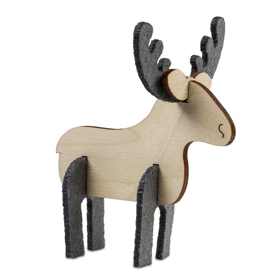 Steckfiguren-Karte Filz - Elch 4/4-c