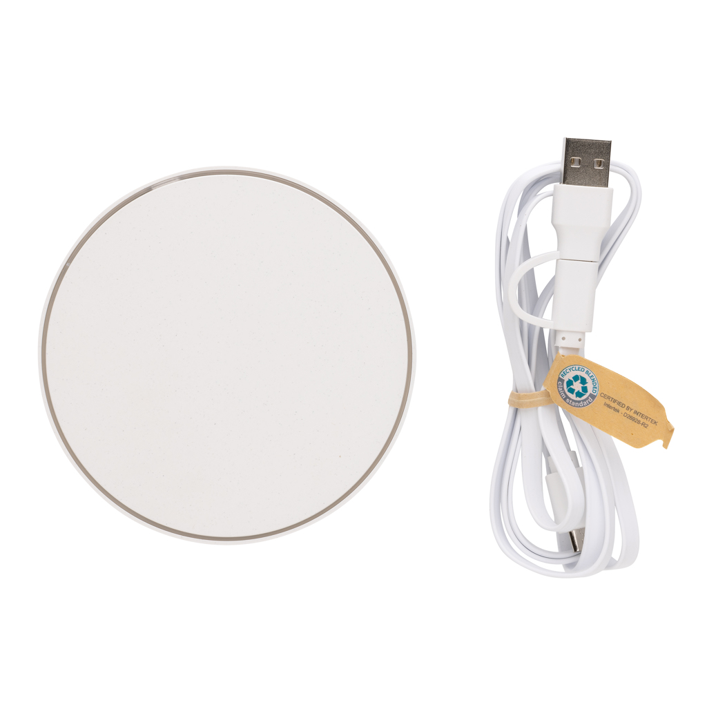10W Wireless Charger aus RCS Standard recyceltem Kunststoff