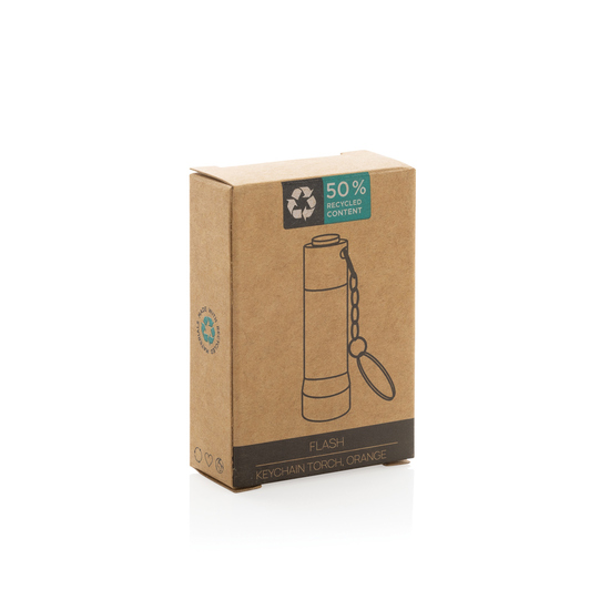 Flash Schlüsselanhänger-Taschenlampe aus RCS rec. Aluminium