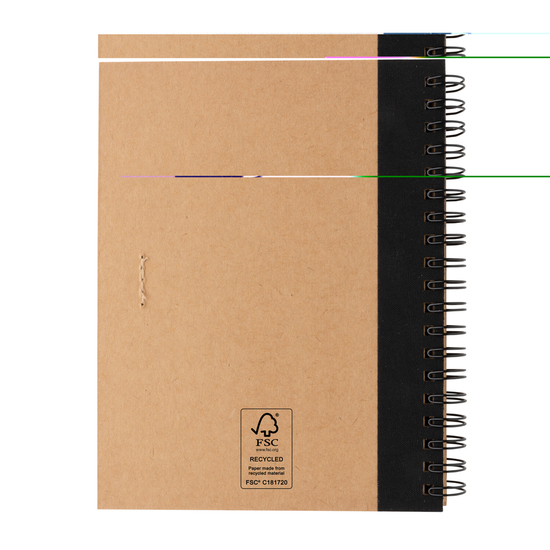 Kraft Spiral-Notizbuch mit Stift