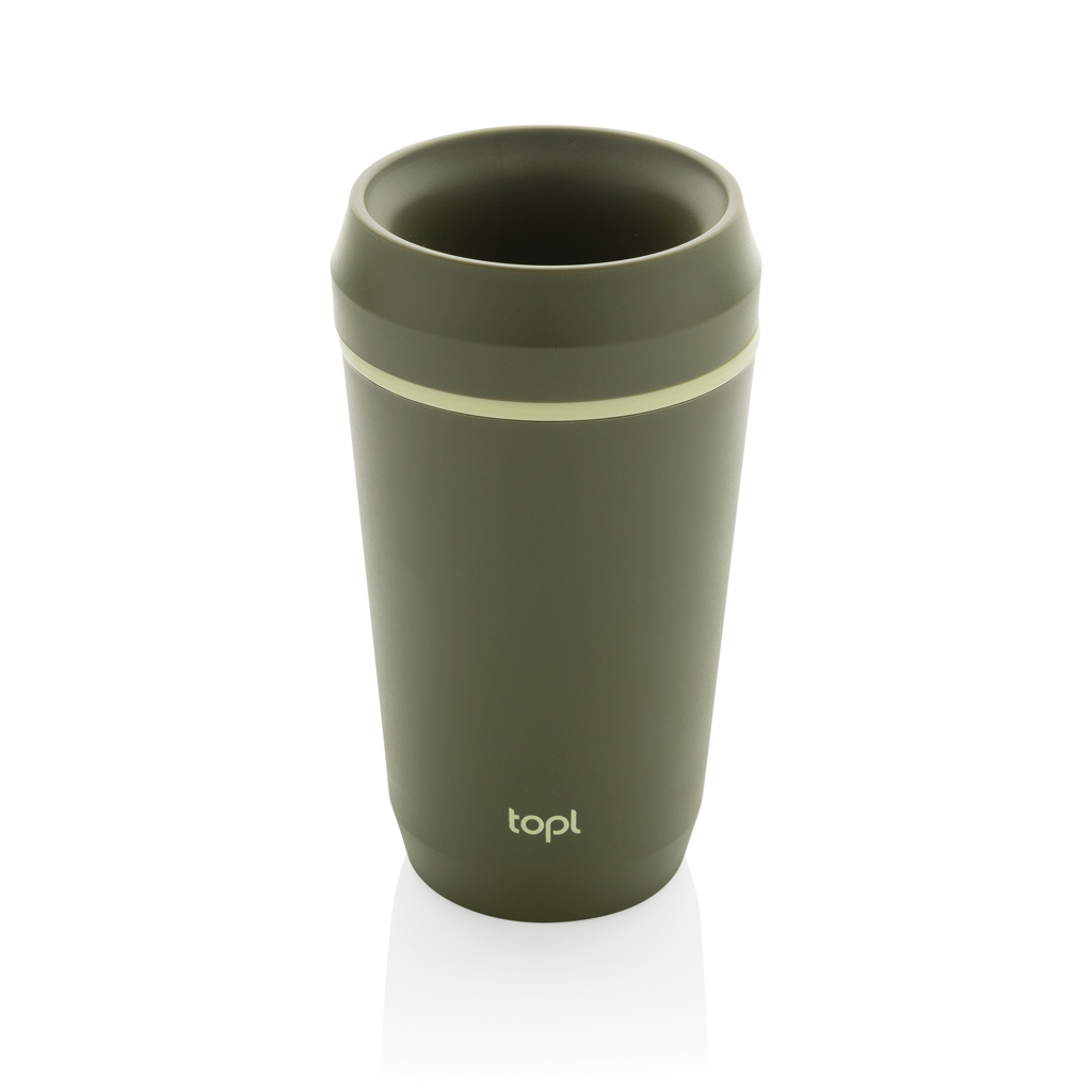 Topl-Becher aus rec. Kunststoff mit 360-Grad-Deckel 354ml