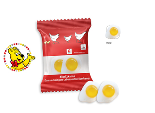 HARIBO Spiegelei Werbetüte, Inhalt: HARIBO Spiegelei ca. 8 g