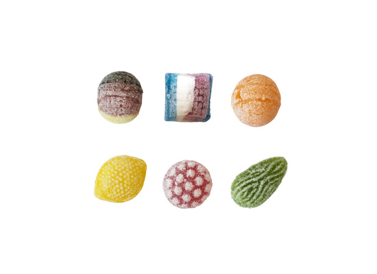 Beutelschachtel mit Bonbons, Inhalt: Bonbons Deutschland Brause ca. 60 g