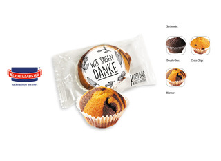 Mini Muffin im Flowpack, Inhalt: Mini Muffin Marmor