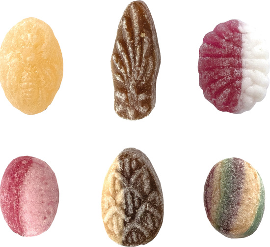 Beutelschachtel mit Weihnachtsbonbons, Inhalt: Bonbon Honigbiene ca. 60 g