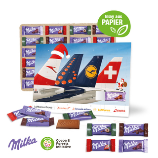 Tisch-Adventskalender mit Milka Schokolade, Inlay aus Papier